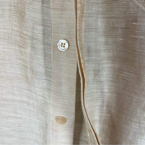 LANGBANG collared sand Gold Color linen minimal shirt from Firenze, - Picture 7 of 13